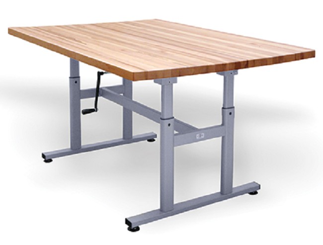 Hausmann Deluxe Crank Butcher Block Work Table for OTs